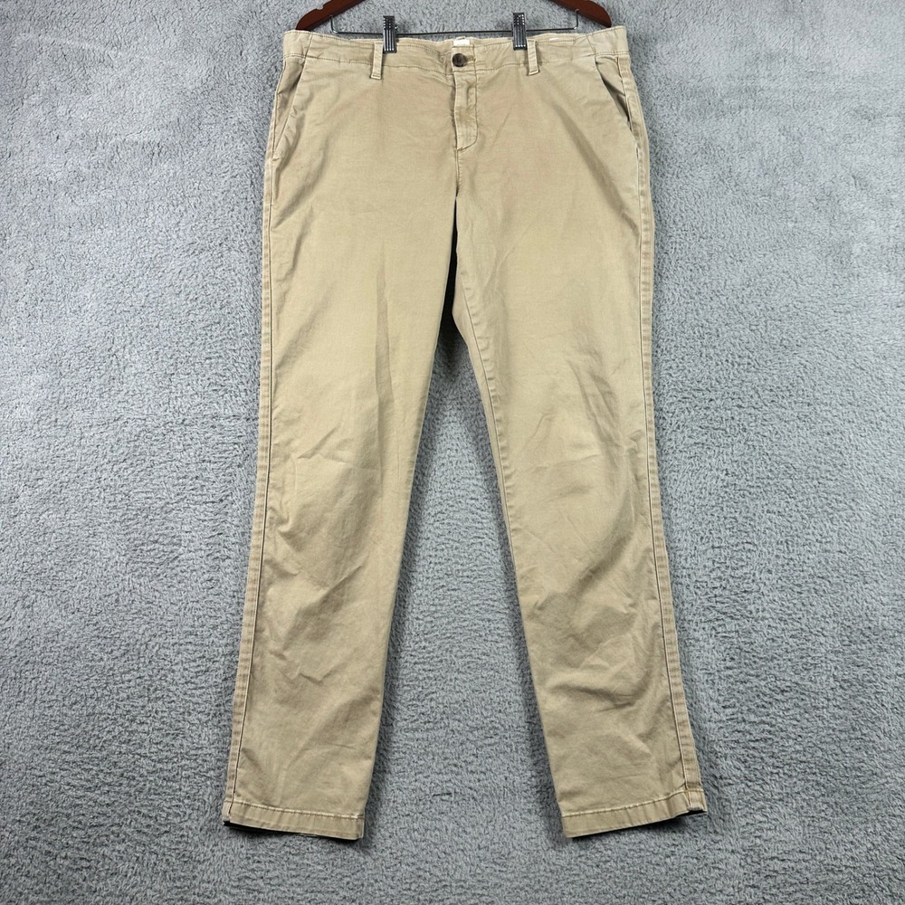 Gap Girlfriend Chino Pants Womens 14 Tall (Fits 37x31) Mission Tan Khaki Stretch